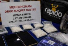 MDMA packets, mobile phones, weighing scale and Rapido delivery bag seized in the Mehdipatnam drug racket case