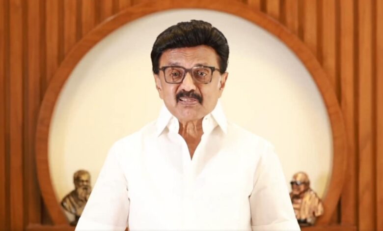 MK Stalin speaking at a party meeting amid political discussions on the Vijay led government in Tamil Nadu
