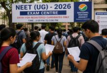 Students arrive at exam centers for NEET 2026 as nationwide medical entrance test is conducted across multiple cities