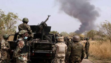 Military personnel during a counterterrorism operation in Nigeria targeting ISIS linked militant positions and security threats