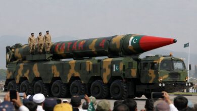Pakistan military displays Fatah 4 missile during testing as reports claim the missile can target long range locations including the Indian capital region.
