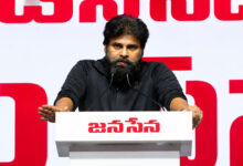 Pawan Kalyan speaking at a Jana Sena meeting in Mangalagiri while sharing an update about his health condition and recovery