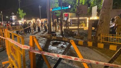 Police and security teams conduct investigation after late night explosions near cantonment and BSF areas in Punjab