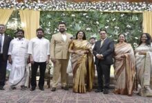 Telangana Chief Minister Revanth Reddy attending the wedding reception of Telangana High Court Chief Justice Apresh Kumar Singh’s son in Delhi