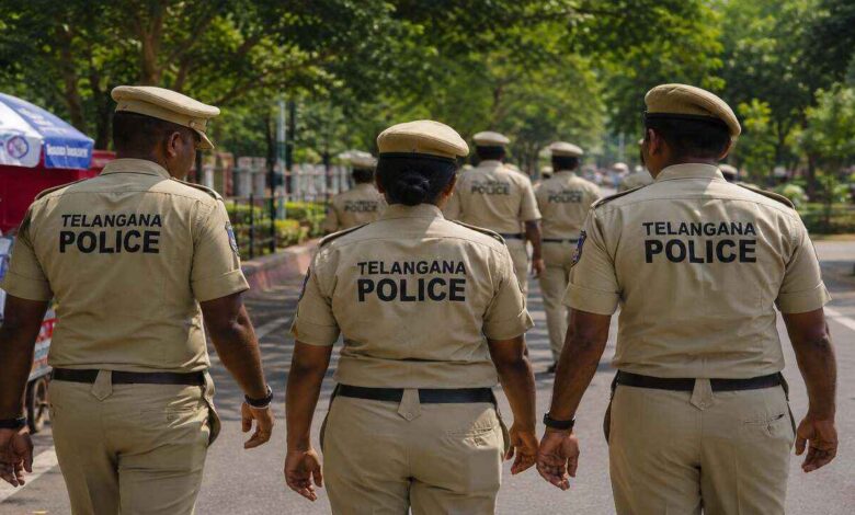 Telangana Police personnel during a recruitment and workforce strengthening initiative in Telangana