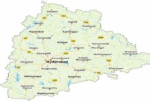 Telangana map highlighting major development projects approved under the Rs 5681 crore infrastructure package