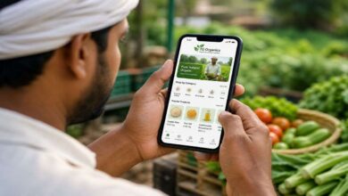 Farmer using TG Organics mobile app to sell organic products directly in Telangana