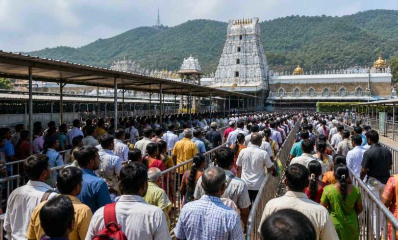 Tirumala Sees Massive Rush as 92000 Devotees Visit Temple in a Day