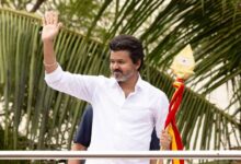Vijay addressing supporters as Tamil Nadu election results show major shift with his party emerging strong