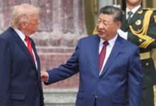 Chinese President Xi Jinping and United States President Donald Trump during high level talks in Beijing over Taiwan and global issues