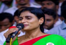 YS Sharmila during a political event as Congress considers her name for a Rajya Sabha seat from Karnataka