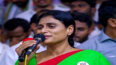 YS Sharmila during a political event as Congress considers her name for a Rajya Sabha seat from Karnataka